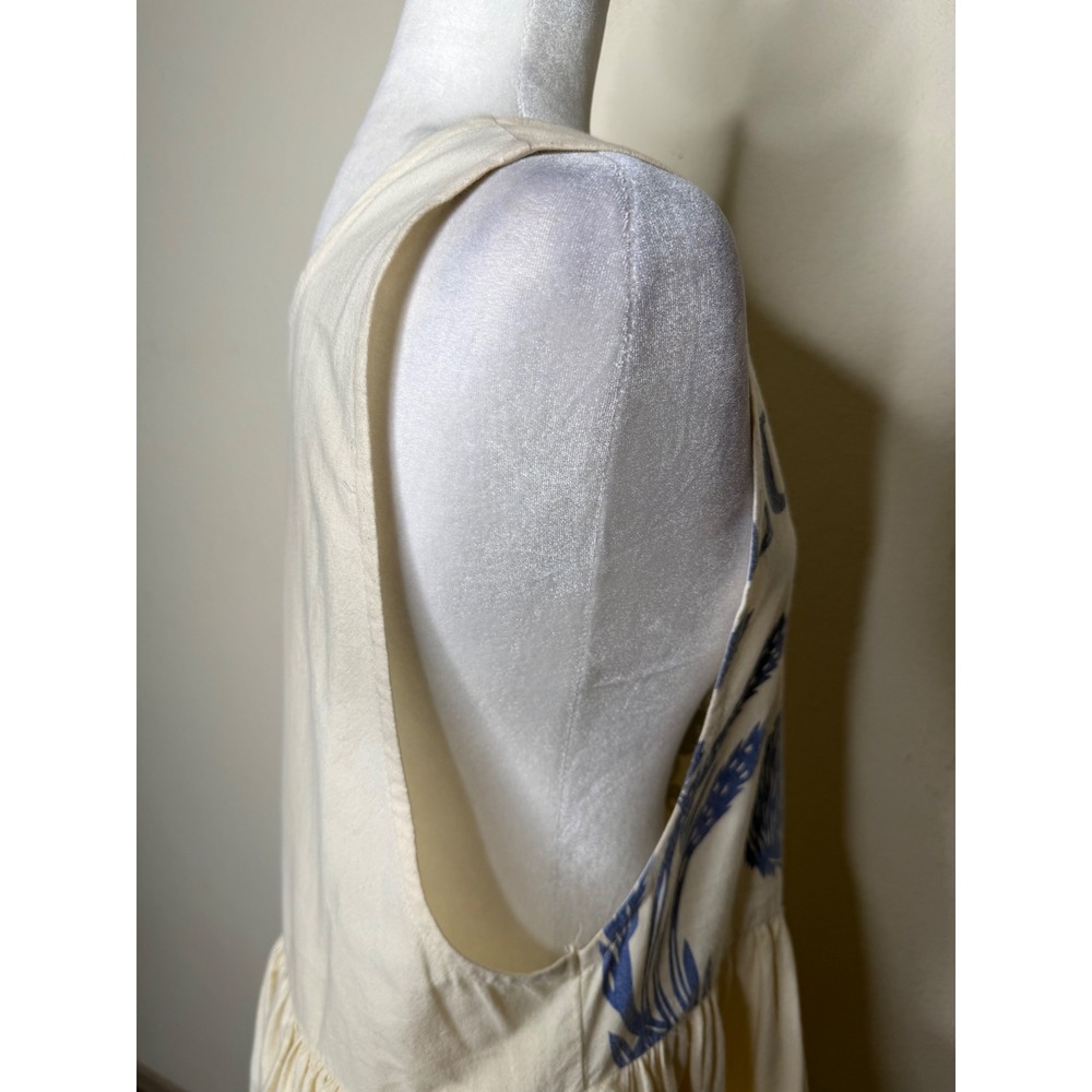 Feed Sack Dress Medium Blue Ribbon Horse Flour Upcycled Cottagecore Farmcore - Picture 16 of 16